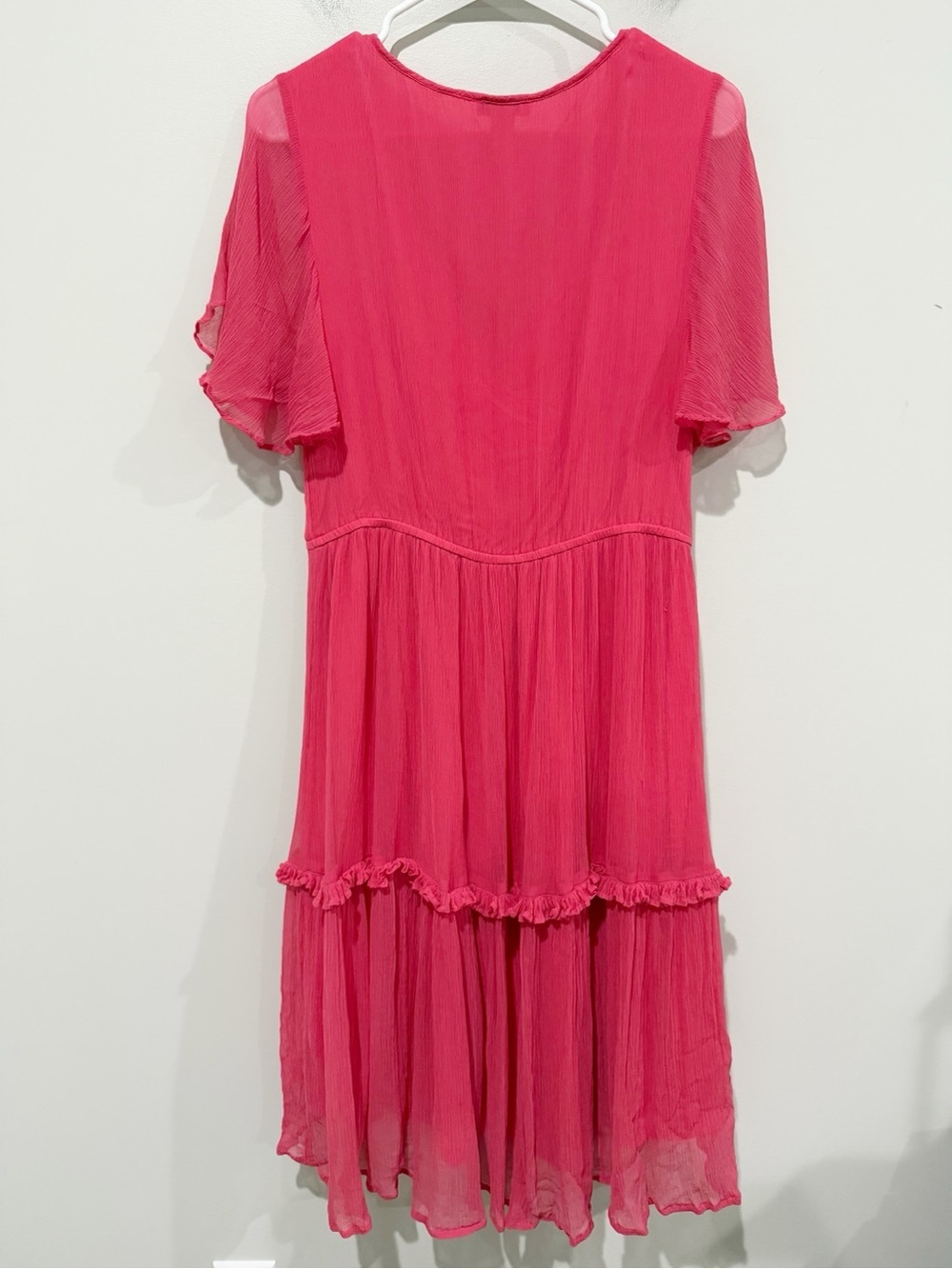 SUNDANCE Monaco Meet Up Dress Boho Tiered Flutter Sleeve Size Small - Picture 5 of 8